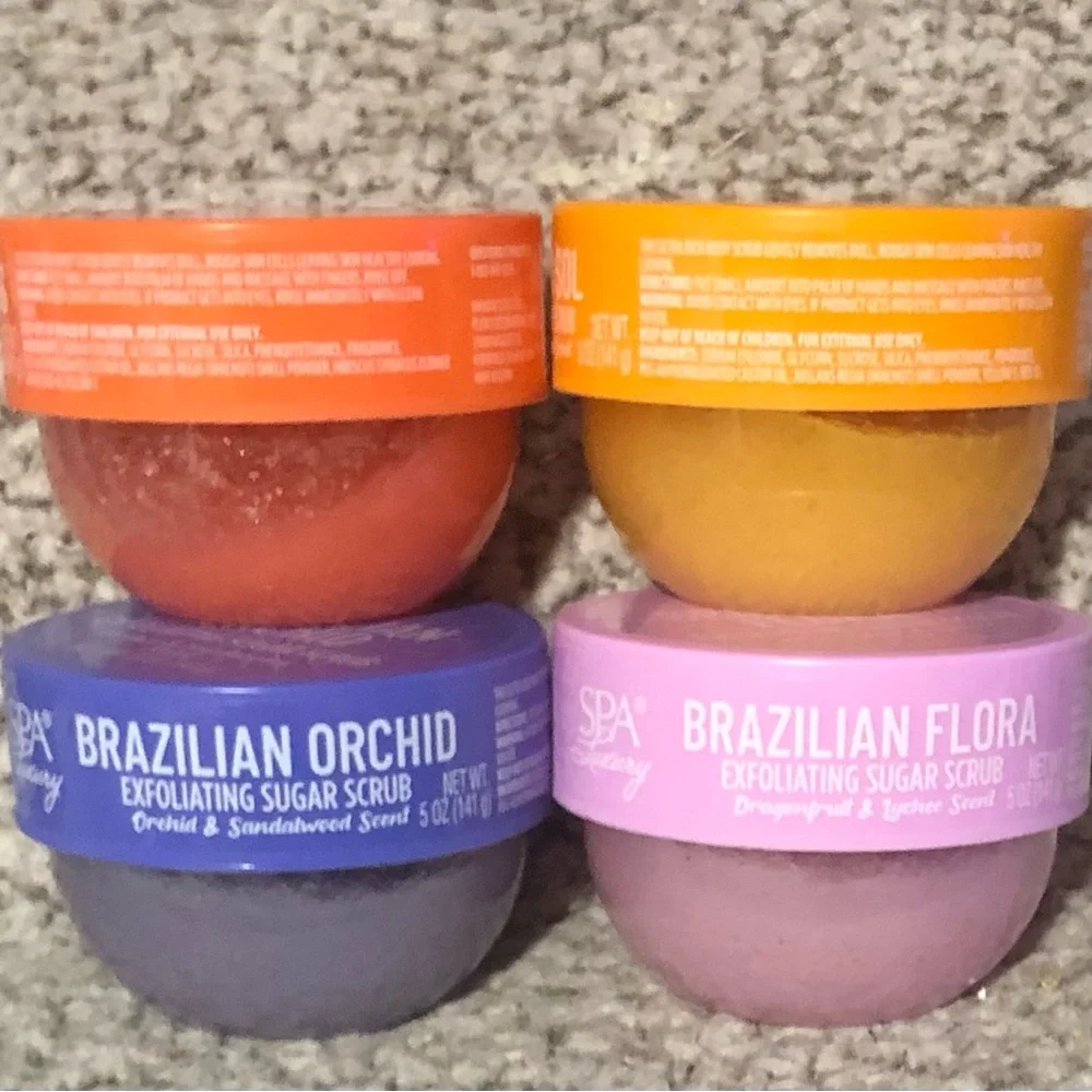 Spa Luxury Brazilian Sol, Hibiscus, Flora & Orchid Body Scrubs (Set of 4)